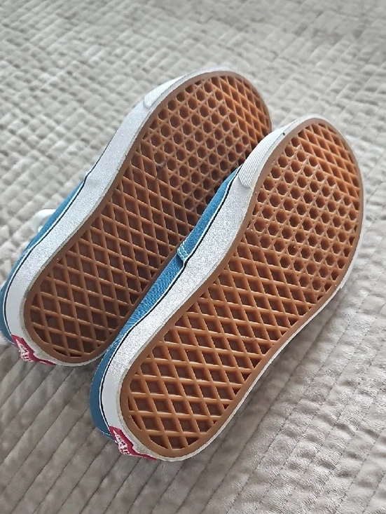 Vans Teal Canvas Low-Top Sneakers with White Laces - Picture 3 of 4